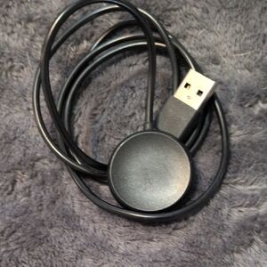 Black USB Google Watch Charging Cable with Round Magnetic Charger